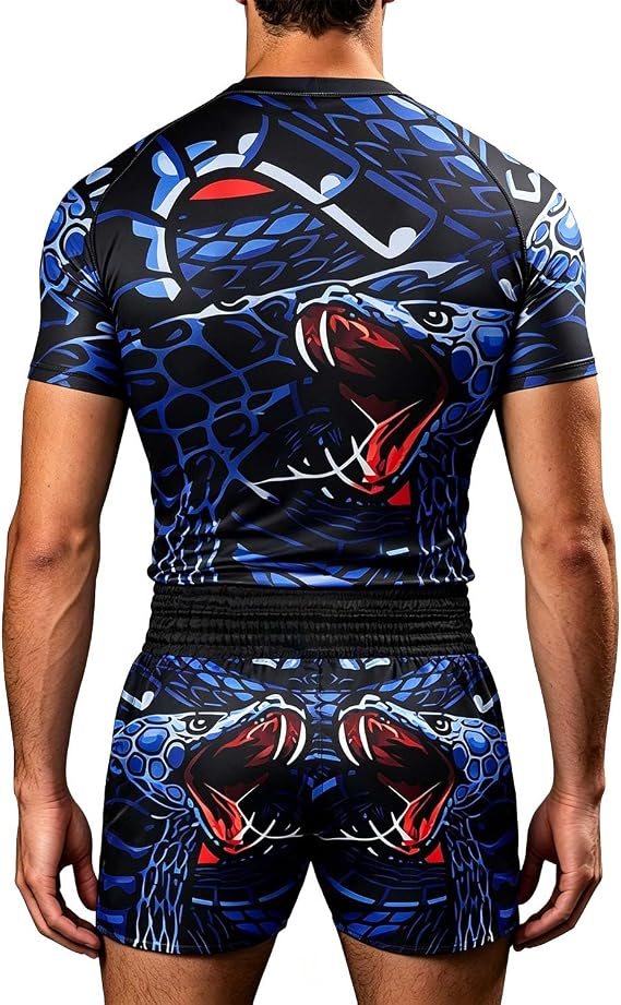 O2TEE Men's Snake BJJ Rash Guard