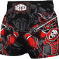 O2TEE Unisex Mask Samurai MMA Muay Thai Shorts( Youth Adult size)