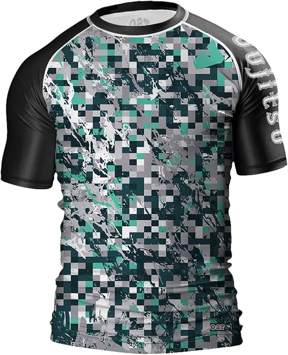 O2TEE Mens Japanese Tattoo Rash Guards Shirt MMA BJJ