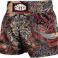 O2TEE Unisex Mask Samurai MMA Muay Thai Shorts( Youth Adult size)