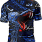 O2TEE Men's Snake BJJ Rash Guard – Blue Snake