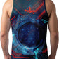 O2TEE Men's Jersey Sci-Fi Graphic Sleeveless Gym Shirt