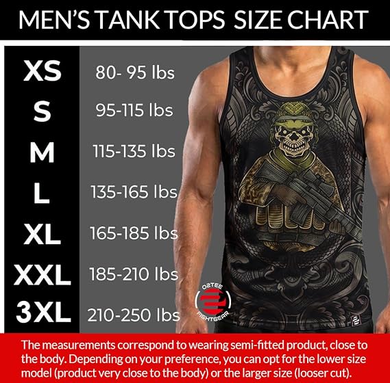 O2TEE Men's Boxing Tank Top Printed Sports Gym Jersey