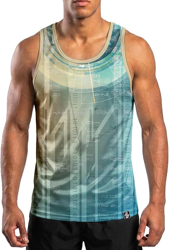 O2TEE Men's Jersey Sci-Fi Graphic Sleeveless Gym Shirt