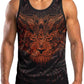 O2TEE men's boxing graphic gym tank top - Mandala Lion Brown