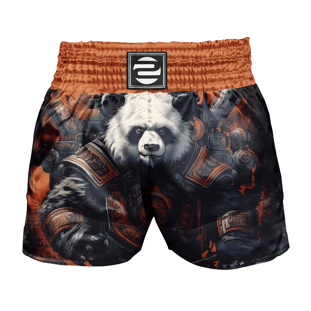 O2TEE Men Panda Samurai MMA Muay Thai Shorts (Youth Adult size)