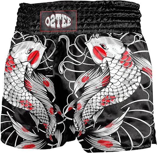 O2TEE Traditional Japanese Fish Muay Thai Shorts Boxing