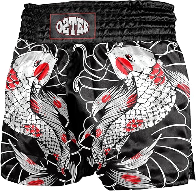O2TEE Muay Thai Shorts Boxing Shorts MMA Kickboxing  Traditional Styles Nation Shorts