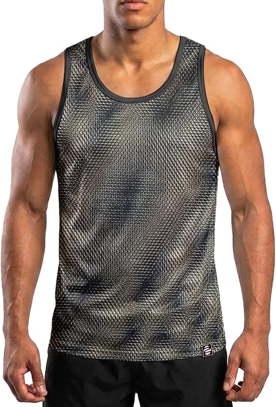 O2TEE Men's Boxing Tank Top Athletic Sleeveless Workout Vest