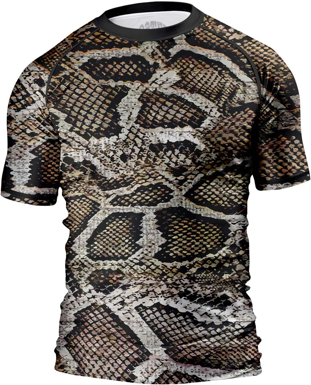 O2TEE Men's Snake BJJ Rash Guard – Natural Python