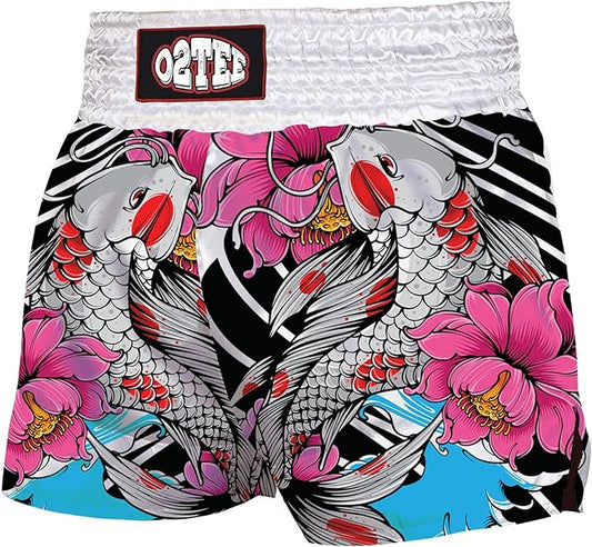 O2TEE Traditional Japanese Fish Muay Thai Shorts Boxing