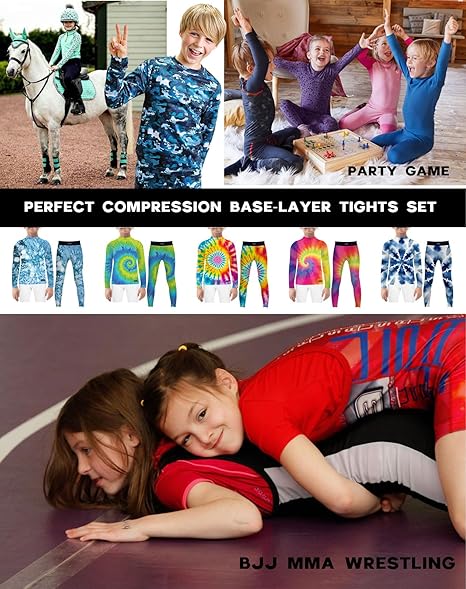 Youth Kids Premium Rashguard Ice Pattern Quick-Dry Comfortable Training Sets