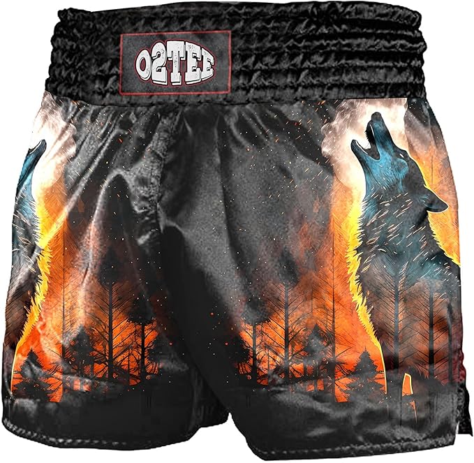 O2TEE Muay Thai Shorts Boxing Shorts MMA Kickboxing  Traditional Styles Nation Shorts