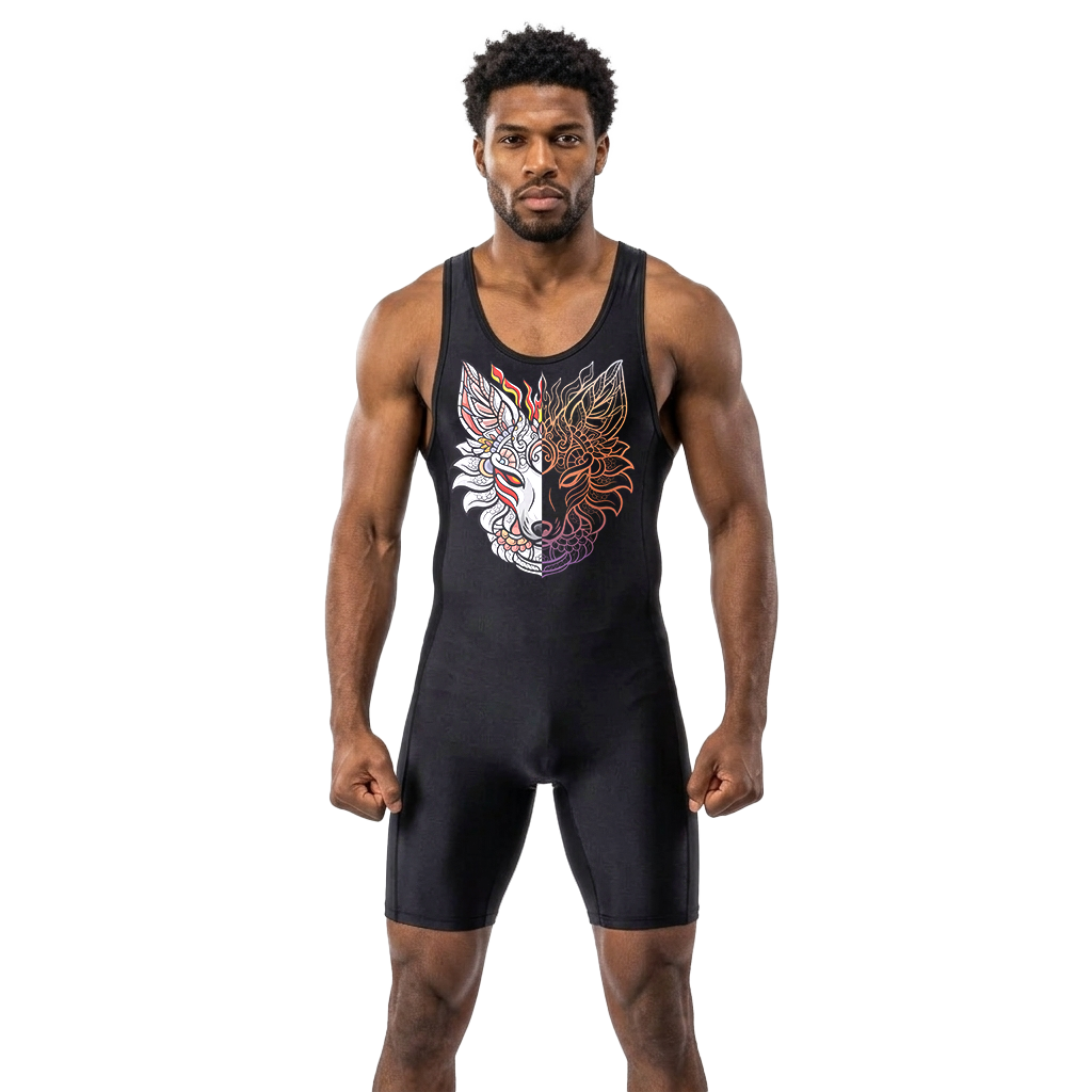 O2TEE Men Totem Animal Powerlifting Singlet for Training