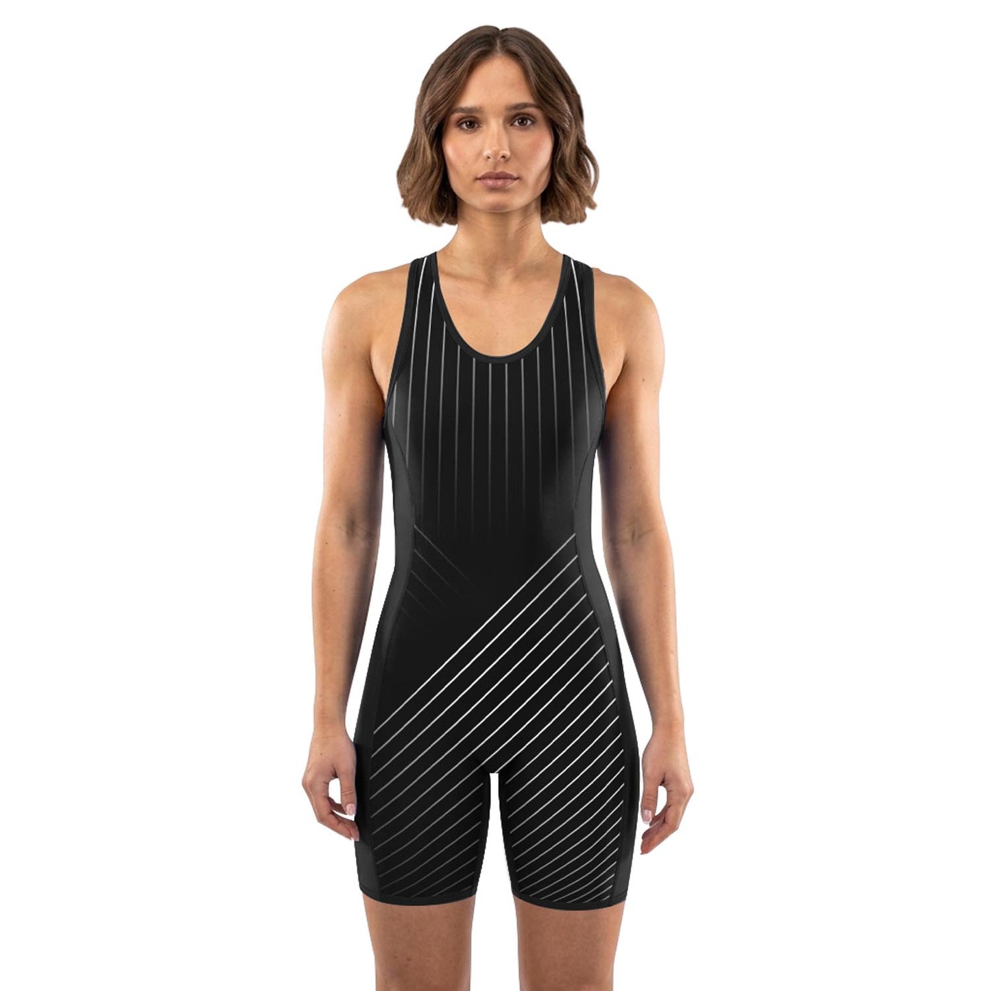 O2TEE Women's Modern Geometric Wrestling Singlet
