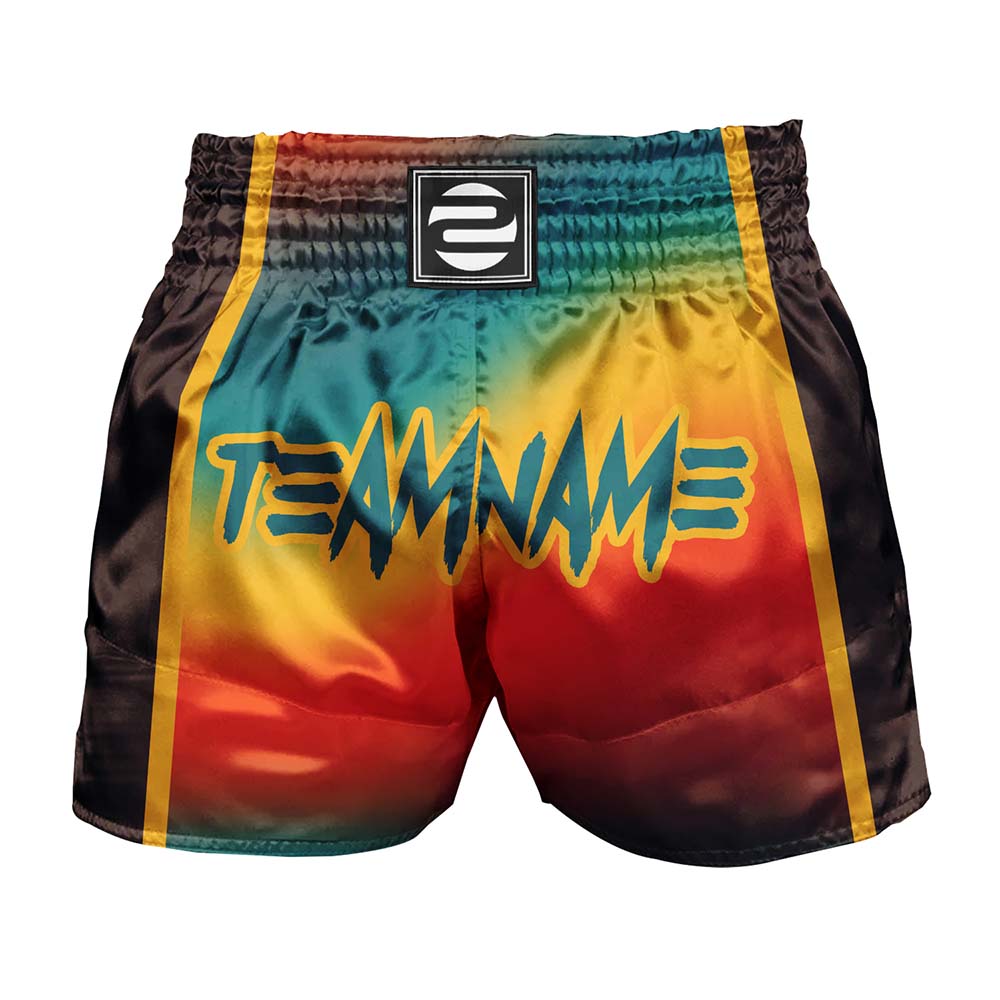 O2TEE Custom Gradient Printed MMA Muay Thai Shorts (Youth Adult size)