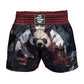 O2TEE Men Panda Samurai MMA Muay Thai Shorts (Youth Adult size)