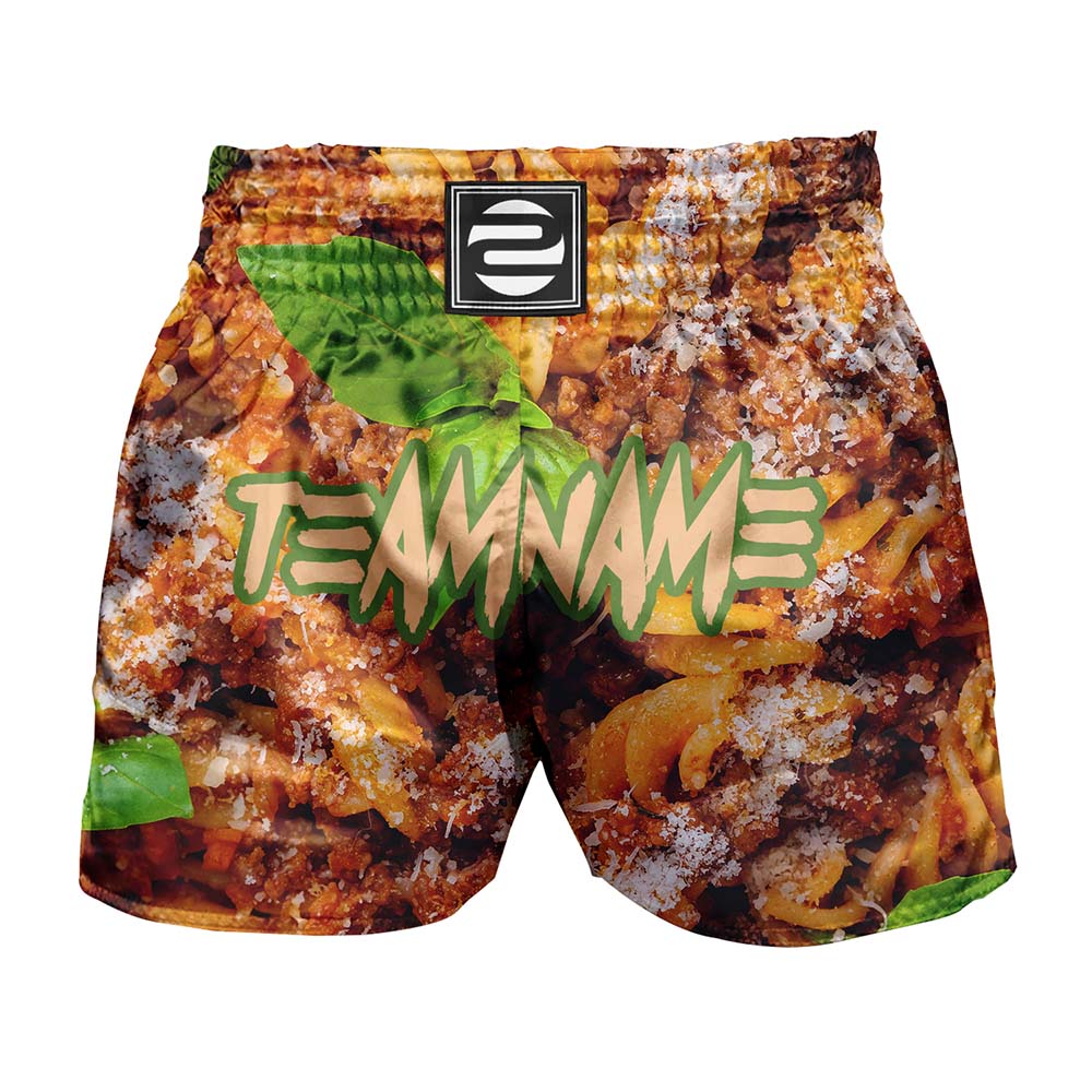O2TEE Custom Funny Food Printed MMA Muay Thai Shorts (Youth Adult size)