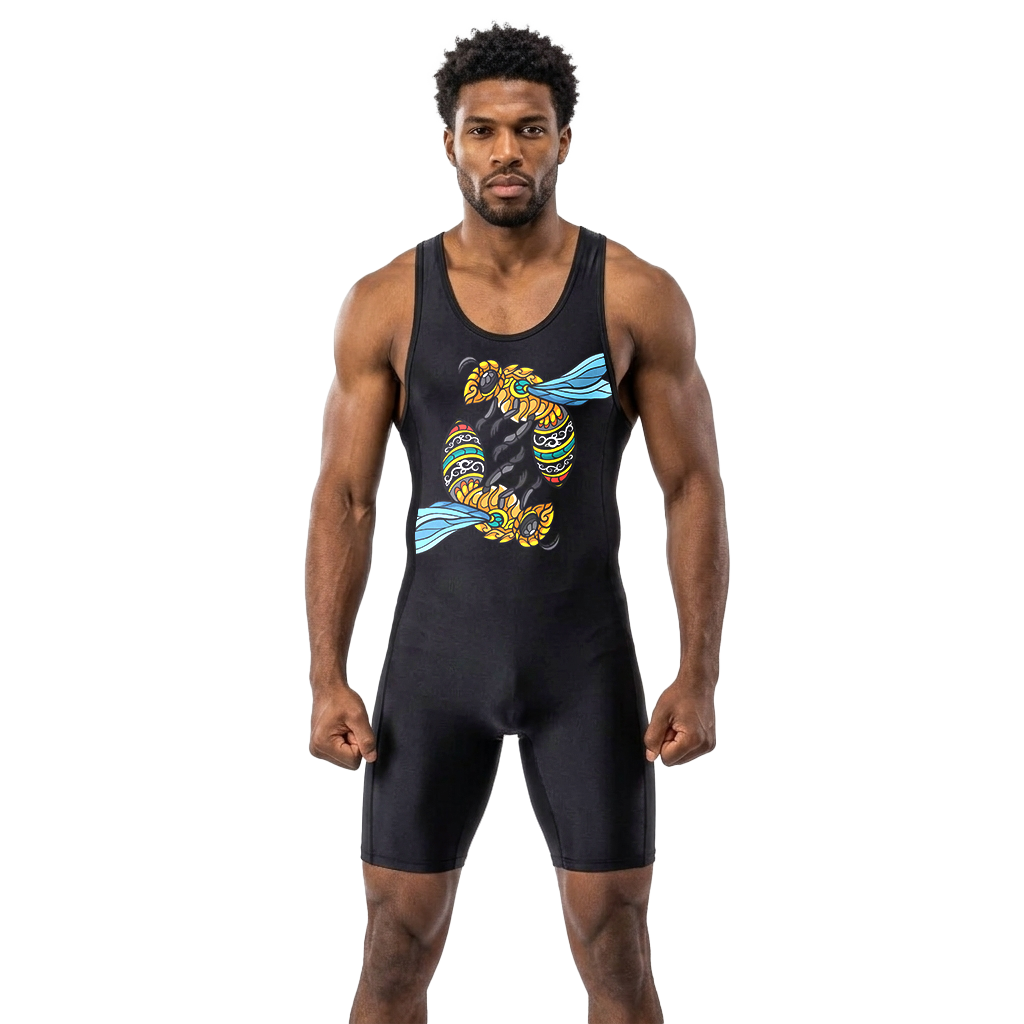 O2TEE Men Totem Animal Powerlifting Singlet for Training