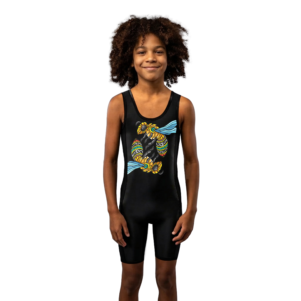 O2TEE Kid Youth Animals Powerlifting Singlet Top