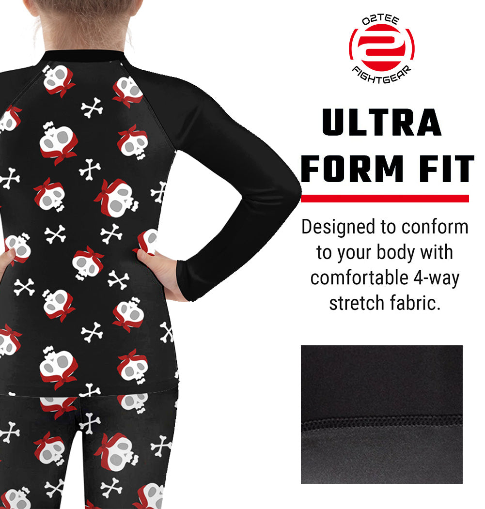 Kid Skull Compression Shirts Pants Sets for MMA BJJ