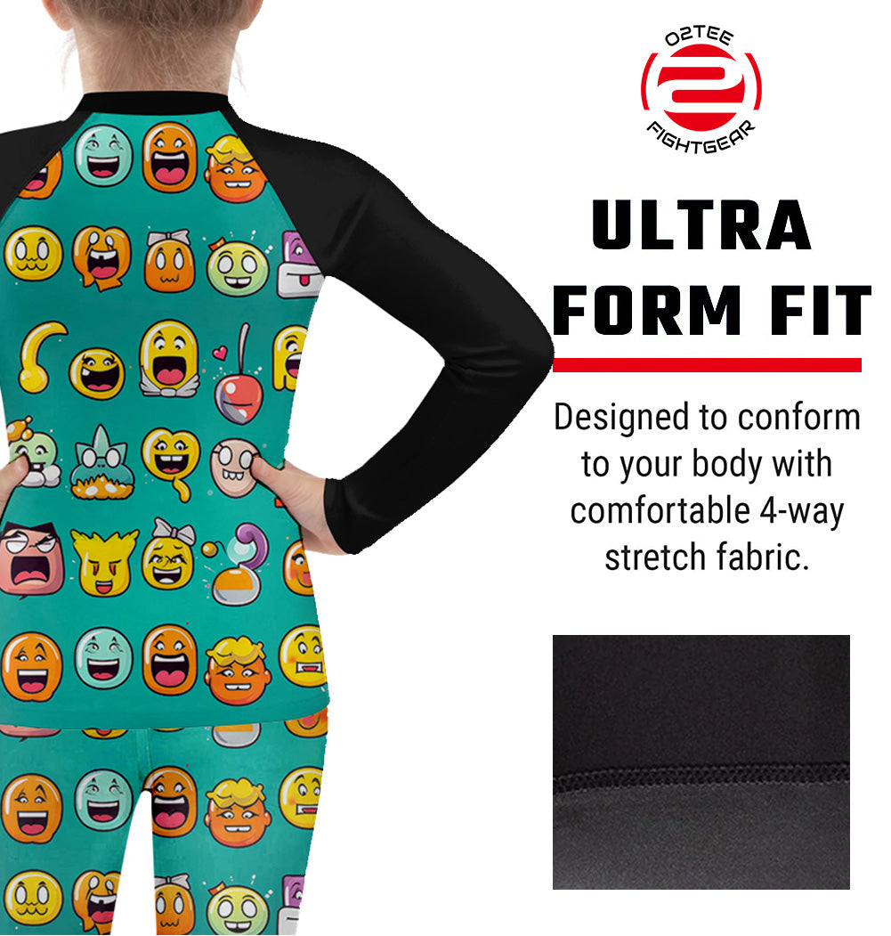 Kid Cartoon Rash Guard Shirts Spats Sets for MMA BJJ