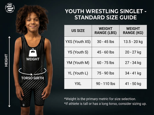 O2TEE Youth Striped Wrestling Singlet Stretch Bodysuit