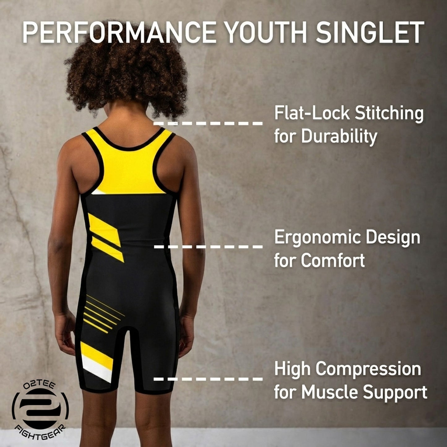 O2TEE Kid Youth Animals Powerlifting Singlet Top