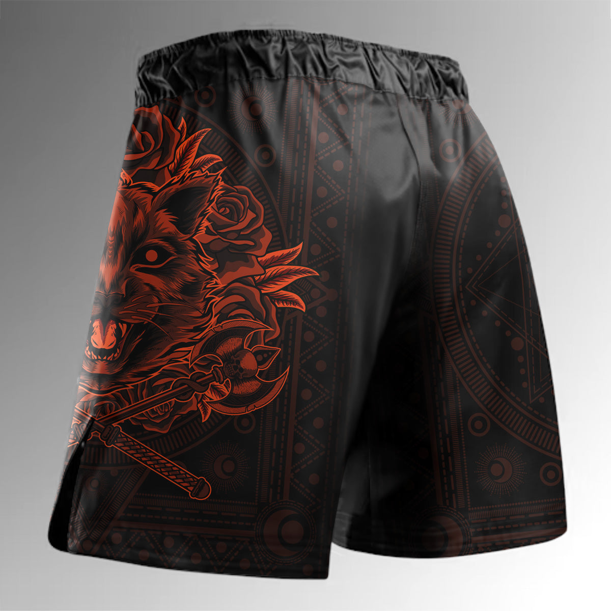 O2TEE MMA Fight Shorts Men's BJJ Trunks for Grappling