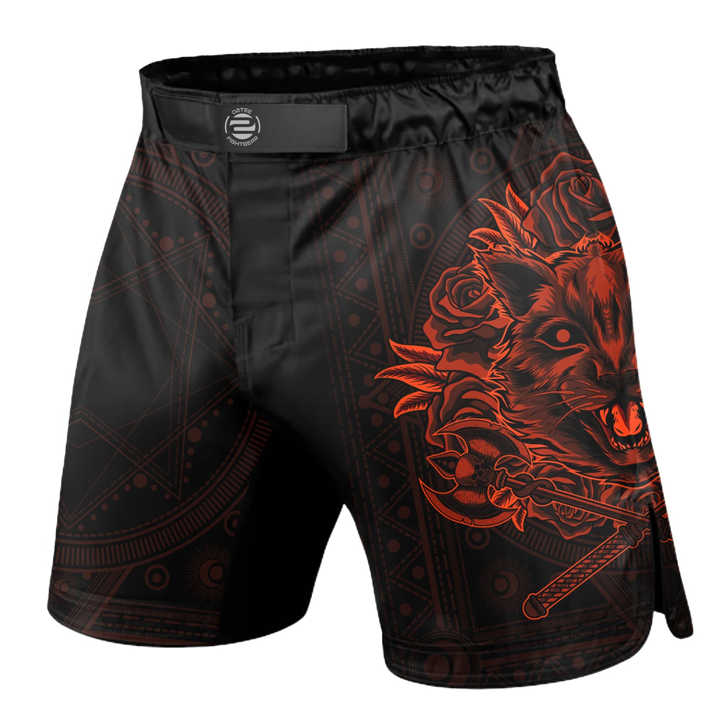 O2TEE MMA Fight Shorts Men's BJJ Trunks for Grappling