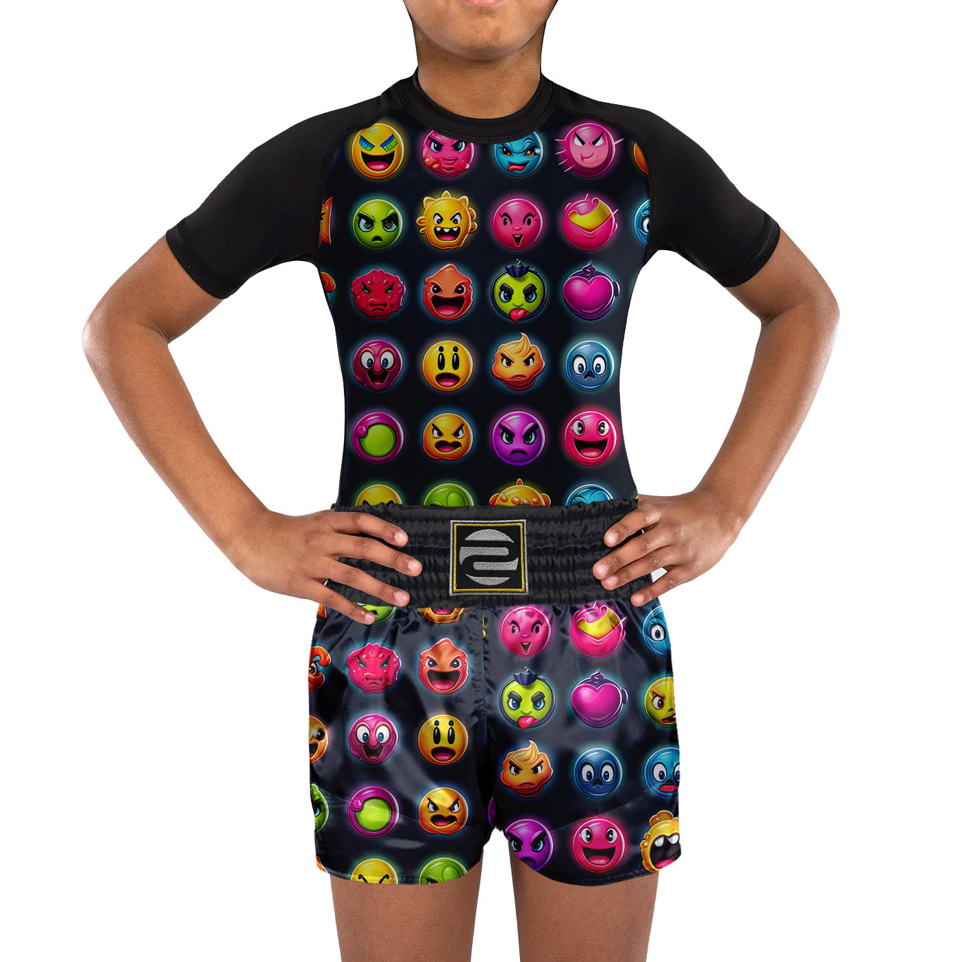 Kids Pro BJJ Rash Guard Muay Thai Shorts MMA Sports Suit