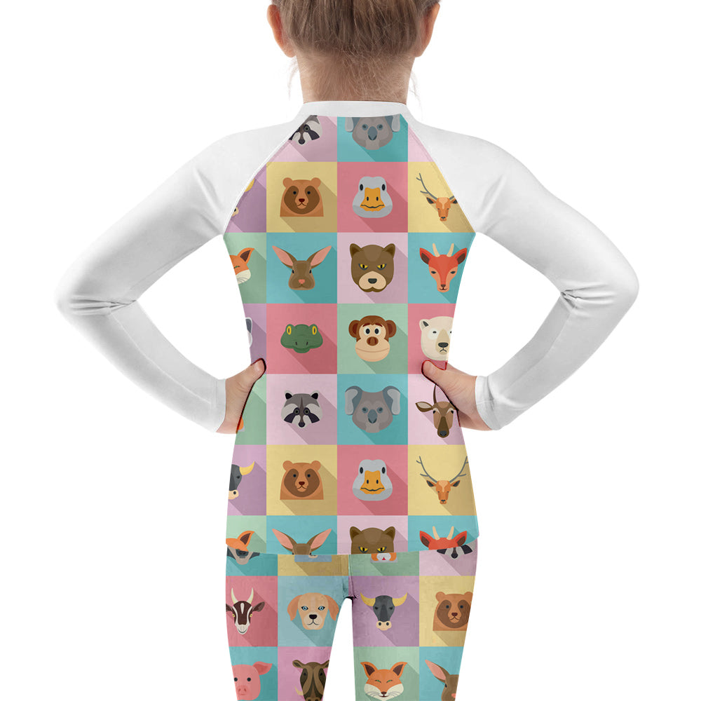 Kid Cartoon Rash Guard Shirts Spats Sets for MMA BJJ