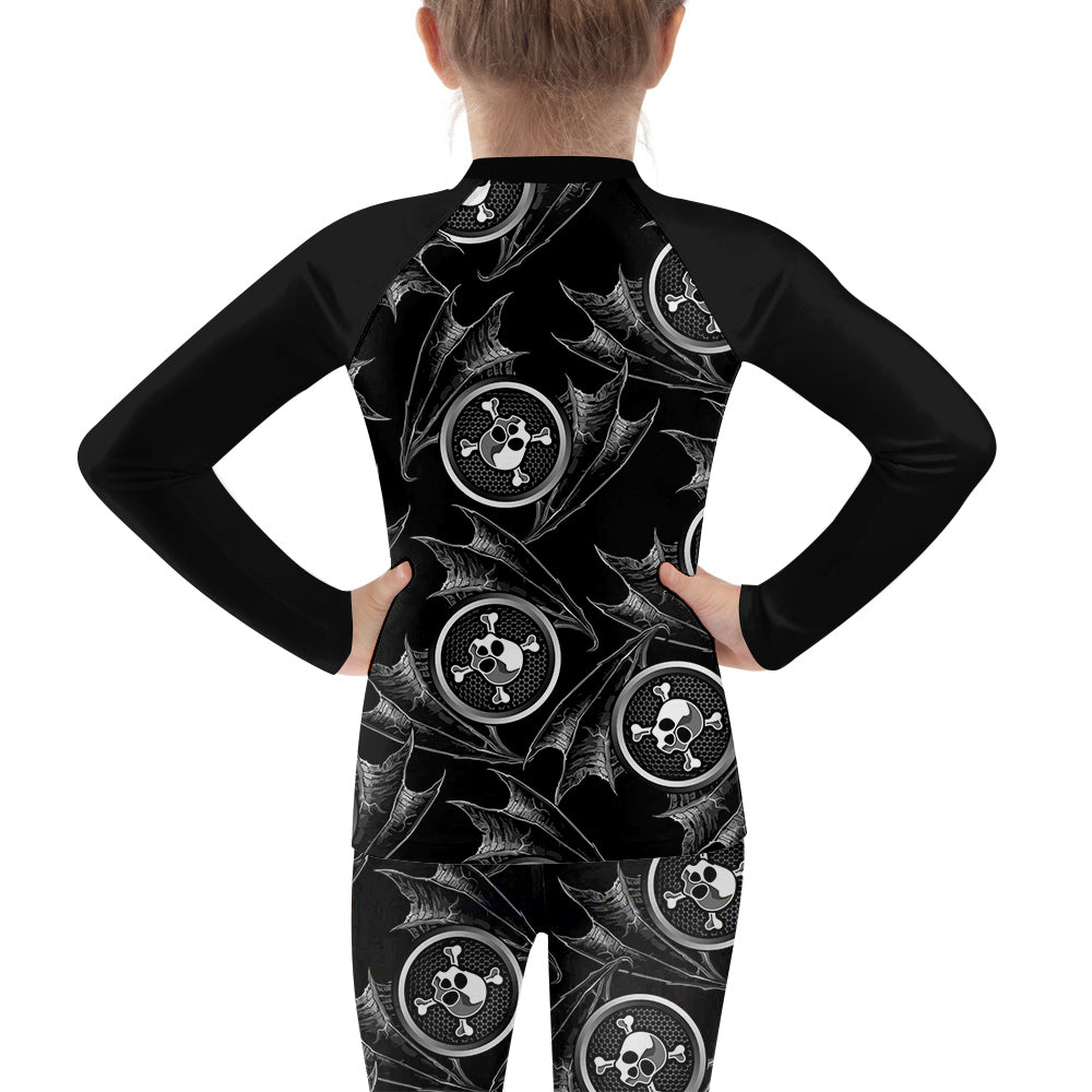Kid Skull Compression Shirts Pants Sets for MMA BJJ