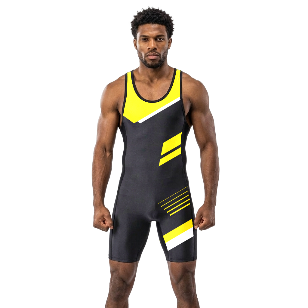 O2TEE Men's Sleek Tech Wrestling Singlet for Athletes