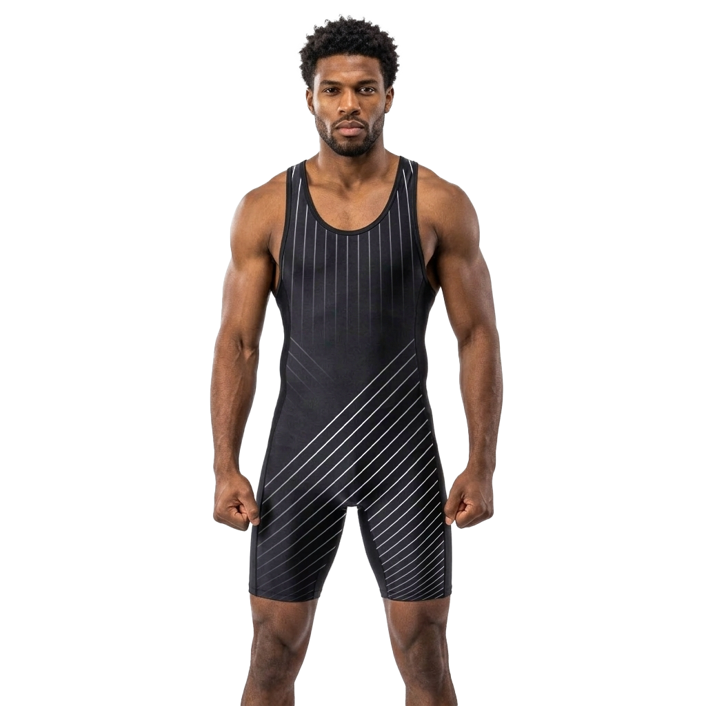 O2TEE Men's Sleek Tech Wrestling Singlet for Athletes