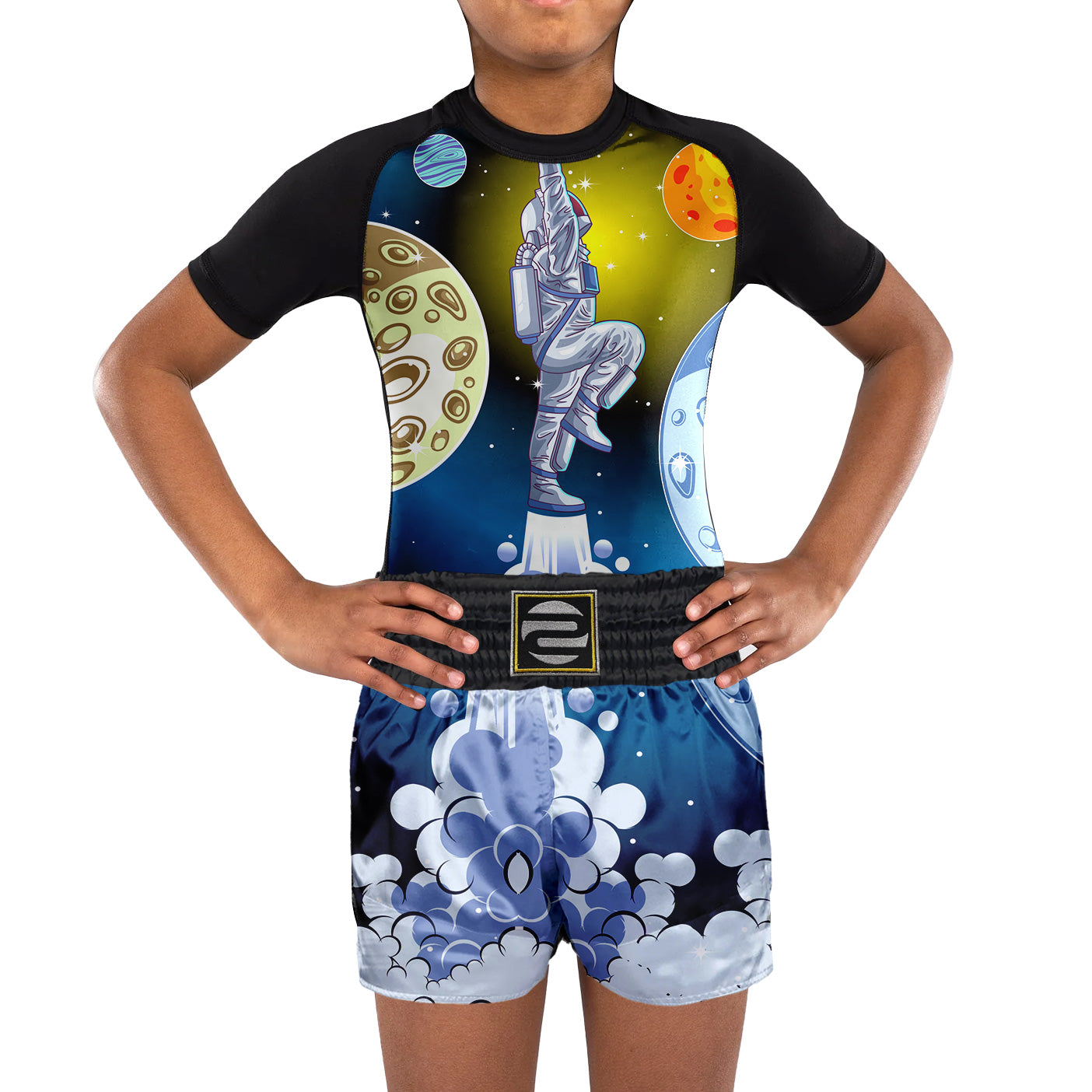 Kids Astronaut Space BJJ Rash Guard MMA Sports Suit