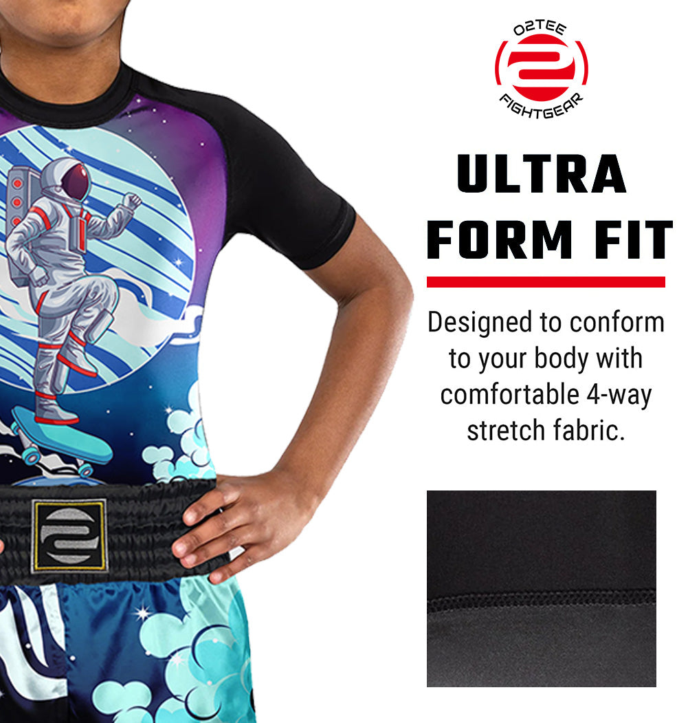 Kids Astronaut Space BJJ Rash Guard MMA Sports Suit