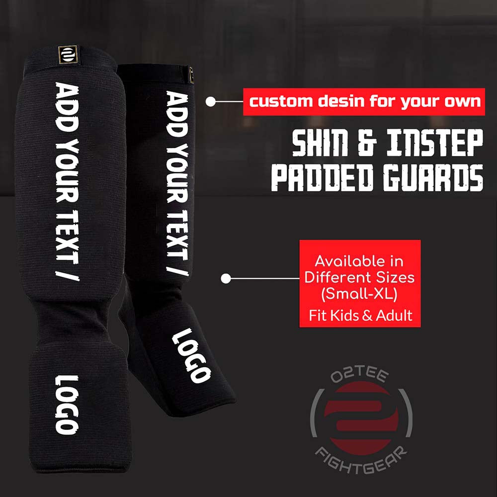 Custom Men MMA Muay Thai Shin Pads for Sparring and Training