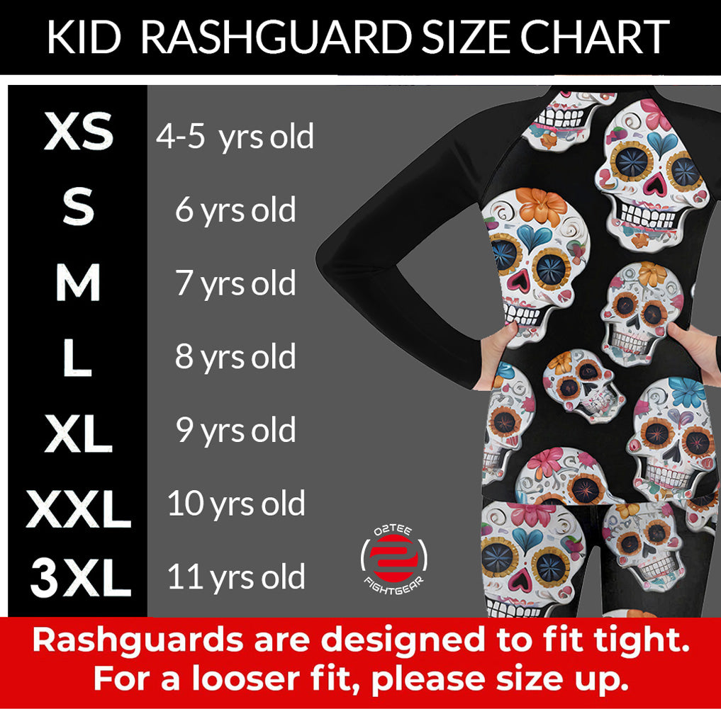 Kid Cartoon Rash Guard Shirts Spats Sets for MMA BJJ