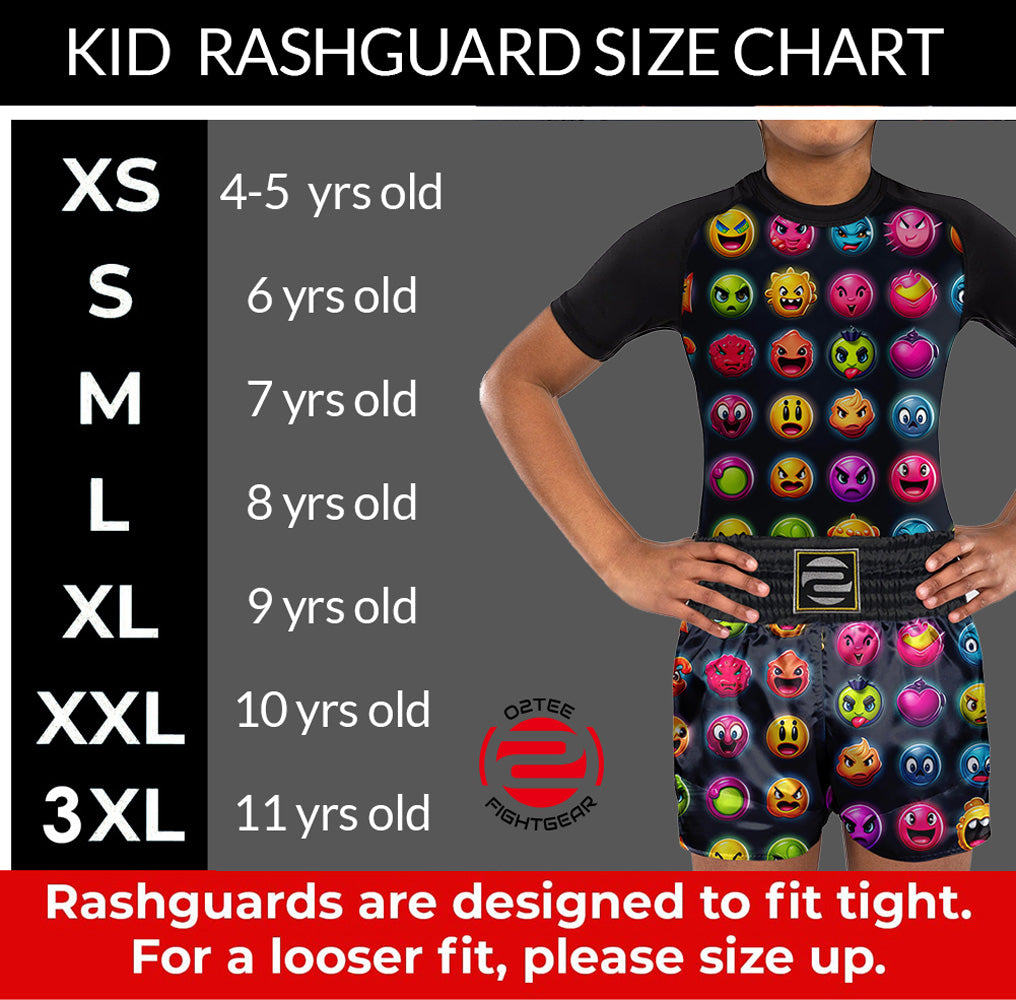 Kids Pro BJJ Rash Guard Muay Thai Shorts MMA Sports Suit