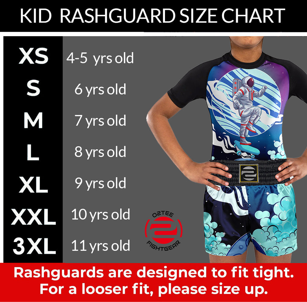 Kids Astronaut Space BJJ Rash Guard MMA Sports Suit