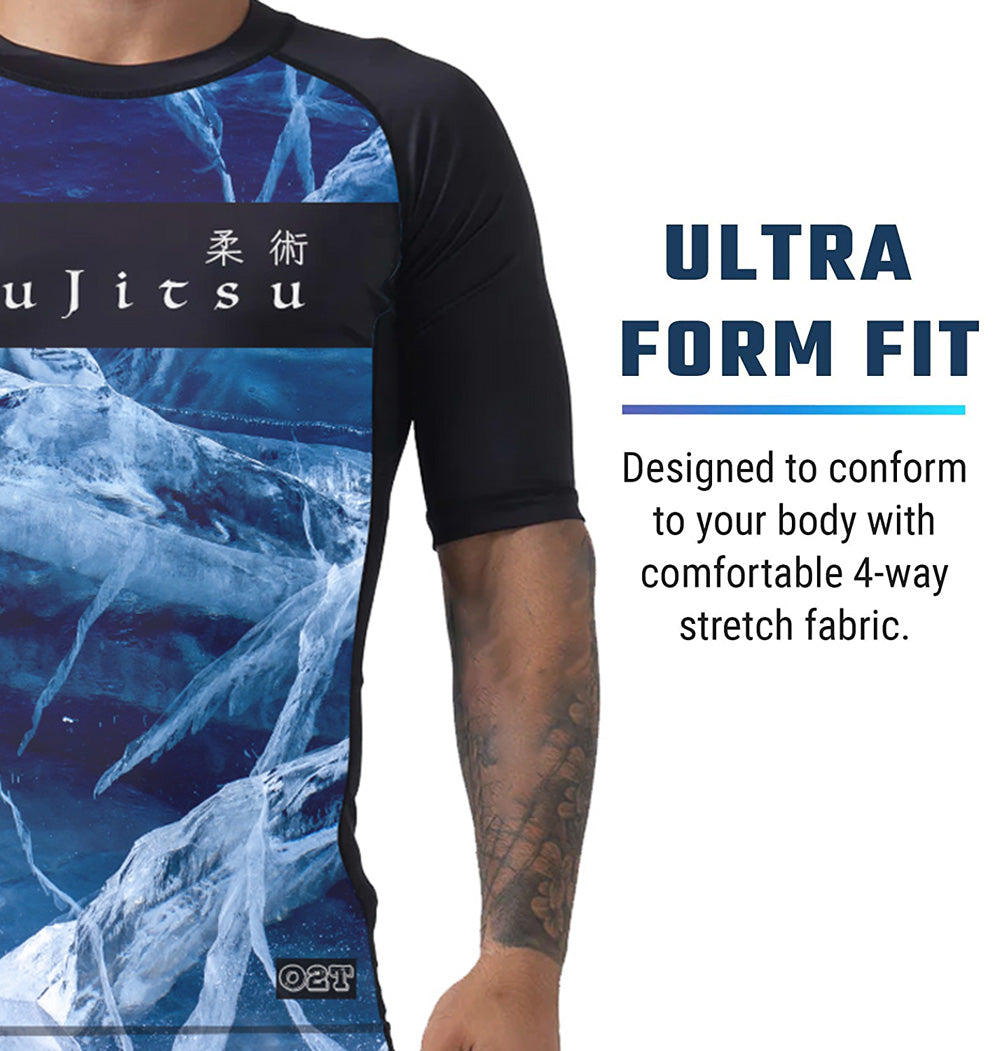 O2TEE Premium Jiu-Jitsu Rash Guard Lightweight Compression Shirt-Short Sleeves