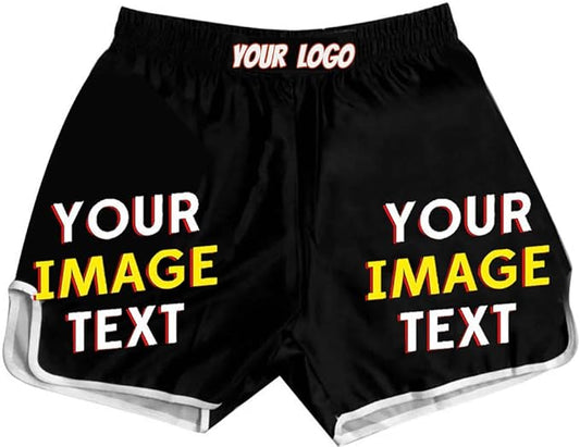 O2TEE Design Your Own Muay Thai Shorts Combat Fight MMA Boxer Boxing Trunks