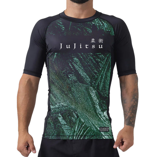 O2TEE Premium Jiu-Jitsu Rash Guard Lightweight Compression Shirt-Short Sleeves